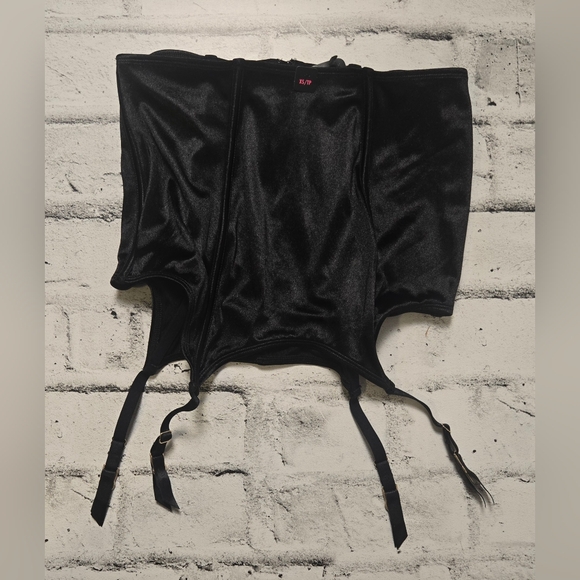 NWT La Senza Black Satin Corset & Garter Set XS - Picture 11 of 16